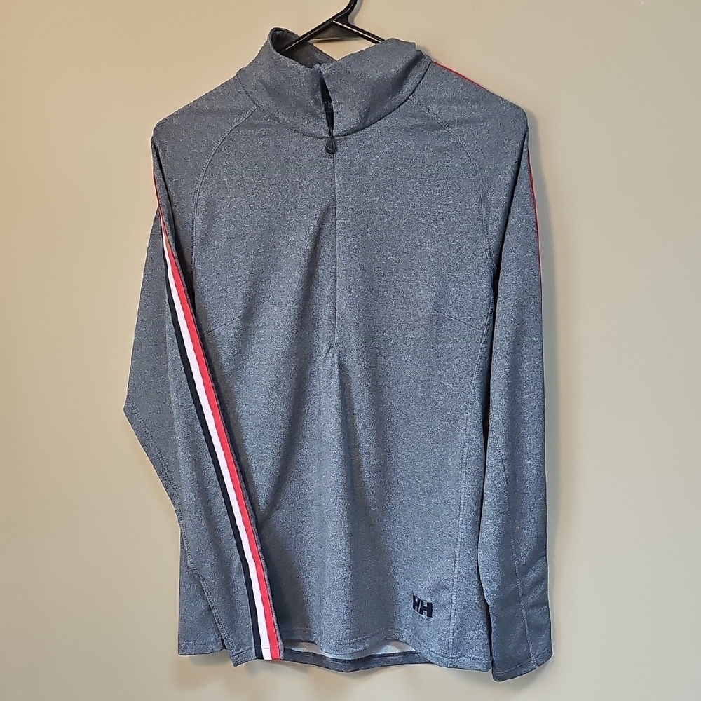 Helly Hansen Gray Lightweight Jacket with Red and White Accents